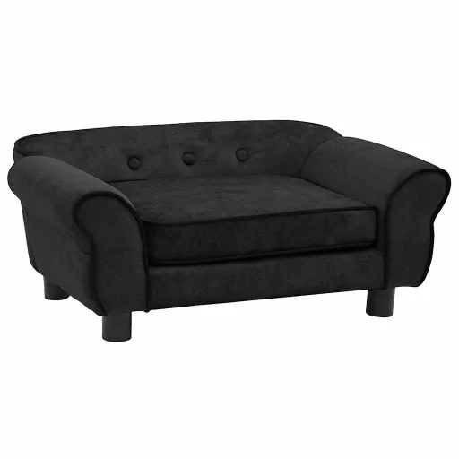 Sofá para Cães 72x45x30 cm Pelúcia Preto