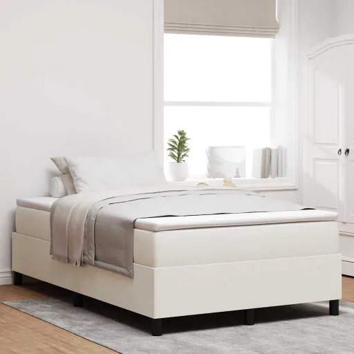 Cama Box Creme e Branco 203 x 120 x 60 cm