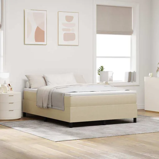 Cama Box Cinza Claro e Branco 140 x 190 cm