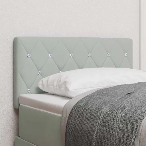 Cabeceira LED com Cabeceira Cinzento-Claro 80 cm Poliéster