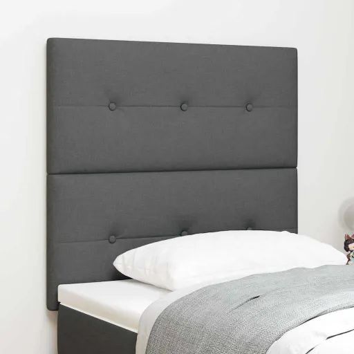 Cabeceira LED com Cabeceira Cinza Escuro 100 cm Poliéster