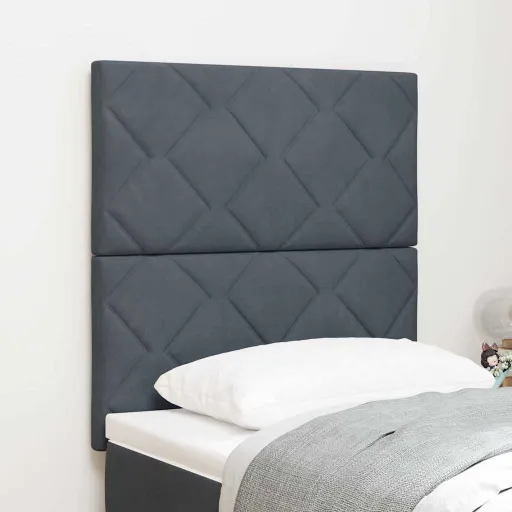 Cabeceira LED com Cabeceira Cinza Escuro 80 cm Couro Sintético