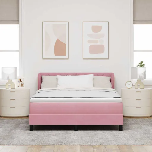 Cama Box Spring com Colchão Cinza Escuro 80x200 cm em Veludo