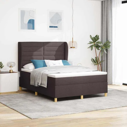 Cama Box Springs com Colchão Cinza Escuro 90x190 cm com Colchão