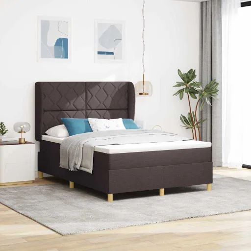 Cama Box Springs com Colchão Cinza Escuro 90x190 cm com Colchão