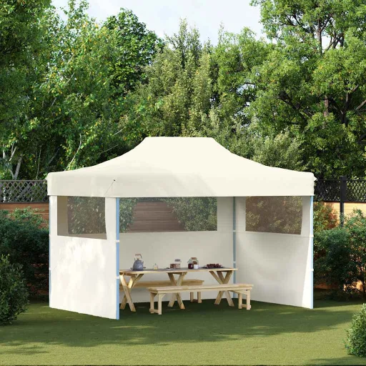 Tenda Dobrável Profissional Festas 3 Paredes 3x4m Aço Cor Creme
