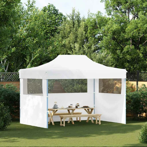 Tenda Dobrável Profissional Festas 3 Paredes 280x410x315 cm Aço Branco