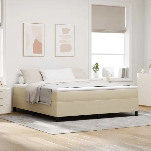 Cama Box Cinza Claro e Branco 180 x 200 cm