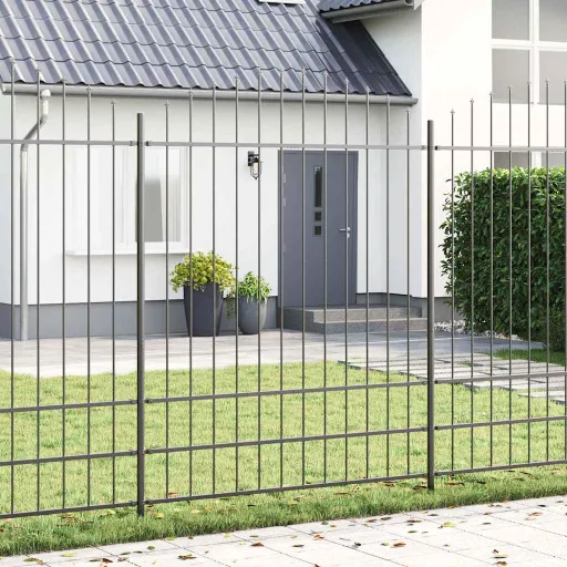 Cerca para Jardim   Cinzeto 170 x 225 cm Aço Revestido a pó (3 pcs)