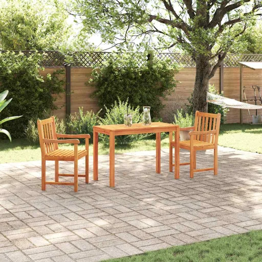 Conjunto de Jantar para Jardim   Castanho (3 pcs)