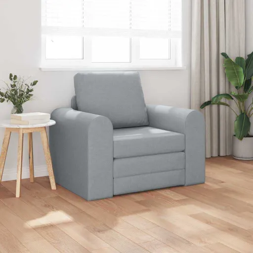 Sofá-Cama Cinzento-Claro 98 x 71 x 83 cm Tecido