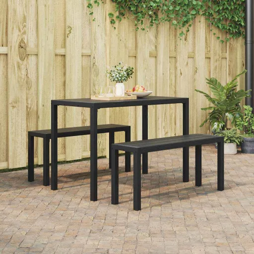 Conjunto de Jantar para Jardim   Antracite Aço (3 pcs)