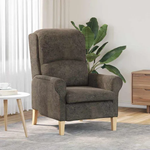 Poltrona Cinzento Escuro 76 x 94 x 102 cm Couro Sintético
