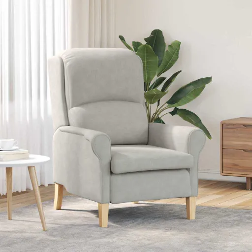 Poltrona Cinzento-Claro 76 x 94 x 102 cm Microfibra