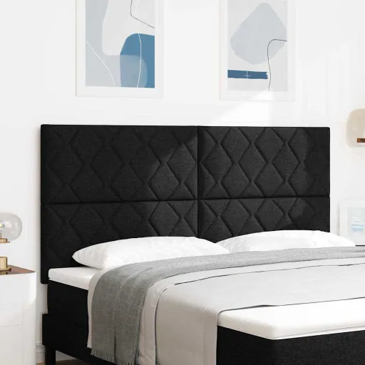 Cabeceira com Luzes de Tira LED Ajustável Preto 180 cm Tecido