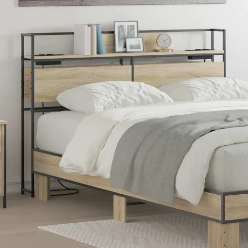 Cabeceira de Armazenamento com Cabeceira Carvalho Sonoma 120 cm