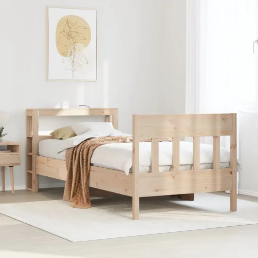 Cama Sem Colchão 90x190 cm Madeira de Pinho Maciça