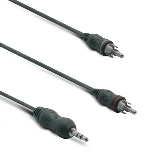 METRONIC - Cabo Áudio Jack Estéreo 3.5mm MACHO / 2 RCA MACHO 1.2m 370080
