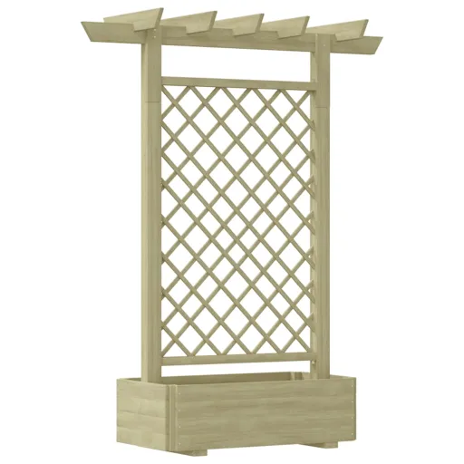Pérgola com Vaso de Jardim 162x56x204 cm Madeira