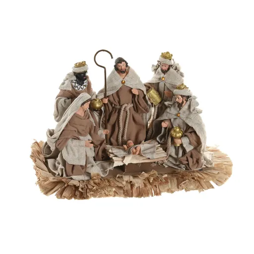 Presépio de Natal Home ESPRIT Castanho Bege Resina Alumínio 40 X 24 X 23,5 CM