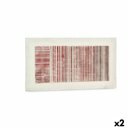 Tela Gift Decor Branco Cor de Rosa Riscas Com Relevo 110 x 60 x 2,5 cm (2 Unidades)