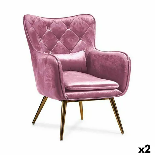 Poltrona Gift Decor Cor de Rosa 68 x 92 x 70 cm (2 Unidades)