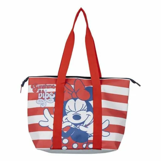 Saco de Praia Minnie Mouse Branco Vermelho 47 x 33 x 15 cm