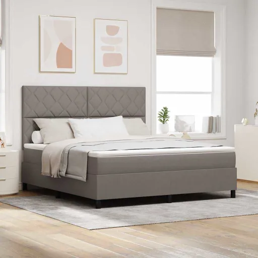 Cama Box com Colchão Cinzento-Acastanhado 180 x 200 cm Tecido