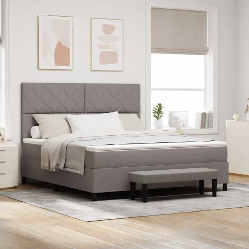 Cama Box com Colchão Cinzento-Acastanhado 180 x 200 cm