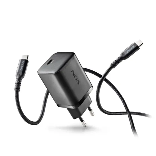 NGS - Carregador de Parede 65W com Saída USB-C e Cabo USB-C-USB-C de 1,5M BUD65W-C