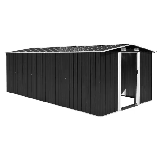 Abrigo de Jardim 257x489x181 cm Metal Antracite