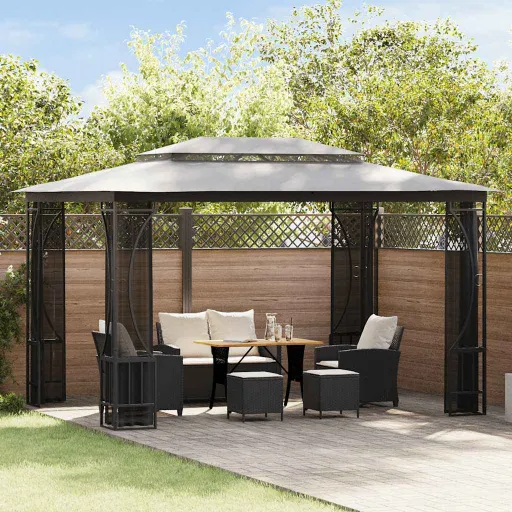 Gazebo com Redes 300x400x265 cm Antracite