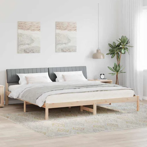 Estrutura da Cama Marrom e Cinza Claro 160 x 200 cm
