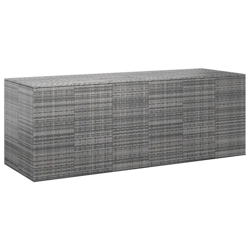 Caixa p/ Almofadões de Jardim 291x100,5x104 cm Vime PE Cinzento