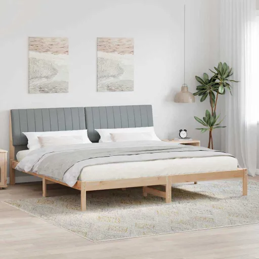 Estrutura da Cama com Cabeceira Castanho 200 x 200 cm