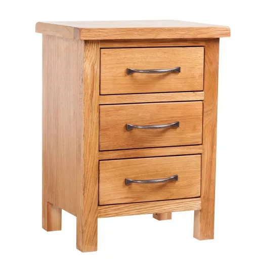 Mesa Cabeceira c/ 3 Gavetas 40x30x54 cm Madeira Carvalho Maciça