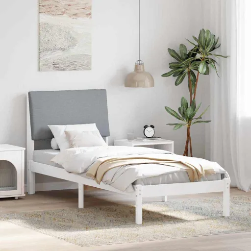 Estrutura da Cama Branco e Cinza Claro 80 x 200 cm