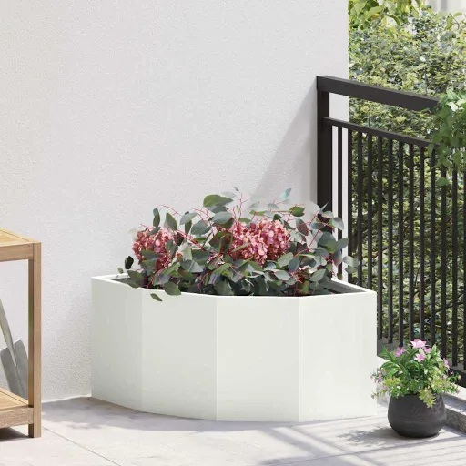 Vaso de Canto Branco 60 x 60 x 35 cm Aço