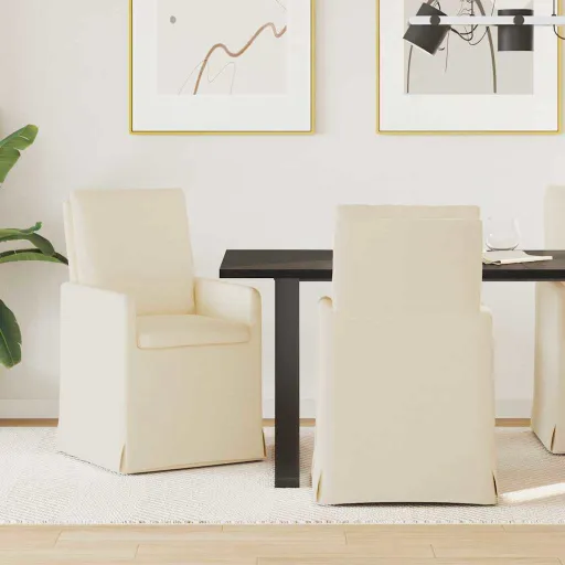 Cadeiras de Jantar   Bege 57 x 67 x 98 cm Linho (2 pcs)