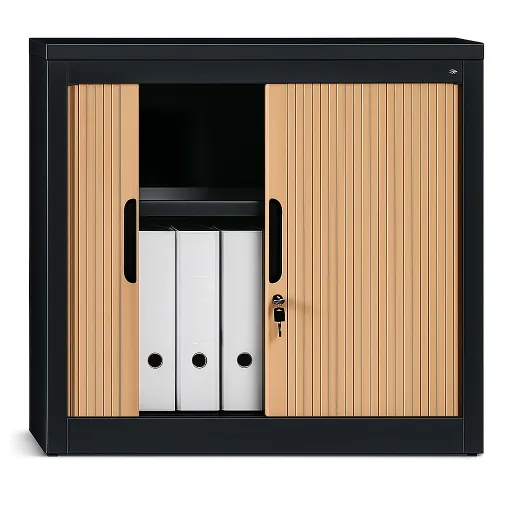 Armário Persiana Preto/Faia 800x1200x420 mm 