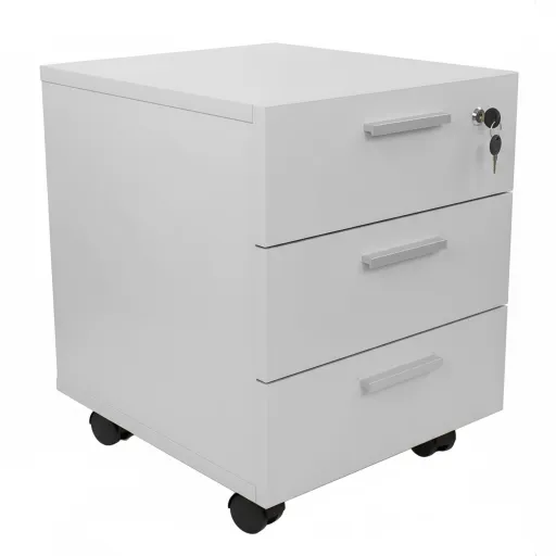 Bloco de Gavetas Riva 3 Gavetas – 380x470x535mm em Melamina Cinza