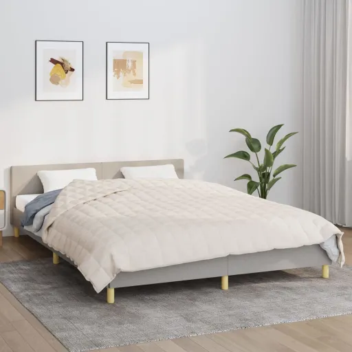 Manta Pesada 9 kg 200x200 cm Tecido Creme-Claro