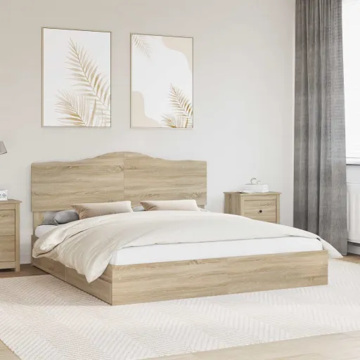 Cama com Armazenamento com Gaveta Carvalho Sonoma 200 x 200 cm