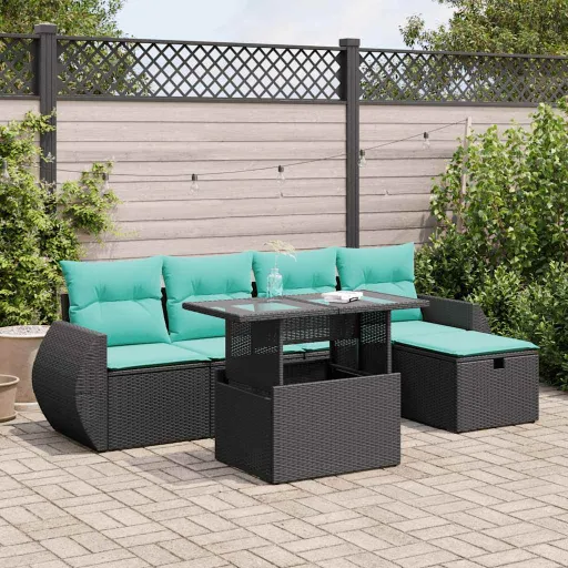 Conjunto Sofás Jardim com Almofadões PE/Acácia Cinzento (6 pcs)