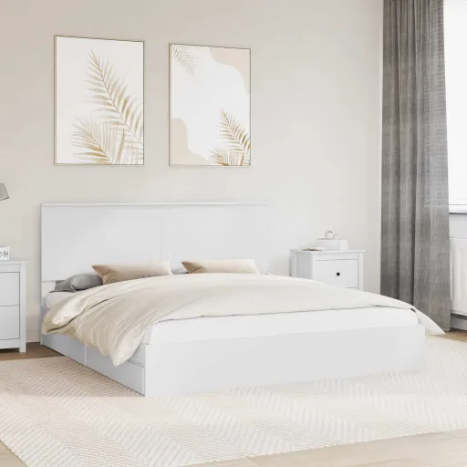 Cama com Armazenamento Branco 180 x 200 cm Madeira Processada
