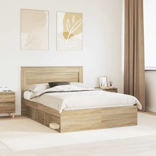Estrutura da Cama com Cabeceira Sonoma 140 x 190 cm