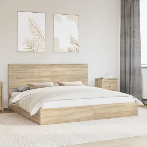 Cama com Armazenamento com Gaveta Carvalho Sonoma 200 x 200 cm
