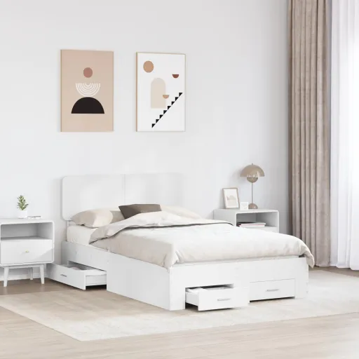 Estrutura da Cama Branco 120 x 200 cm Madeira Processada