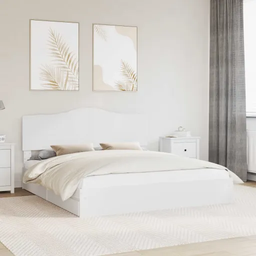 Cama com Armazenamento Branco 180 x 200 cm Madeira Processada