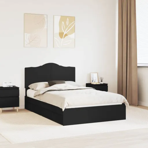 Cama com Armazenamento Preto 120 x 200 cm Madeira Processada